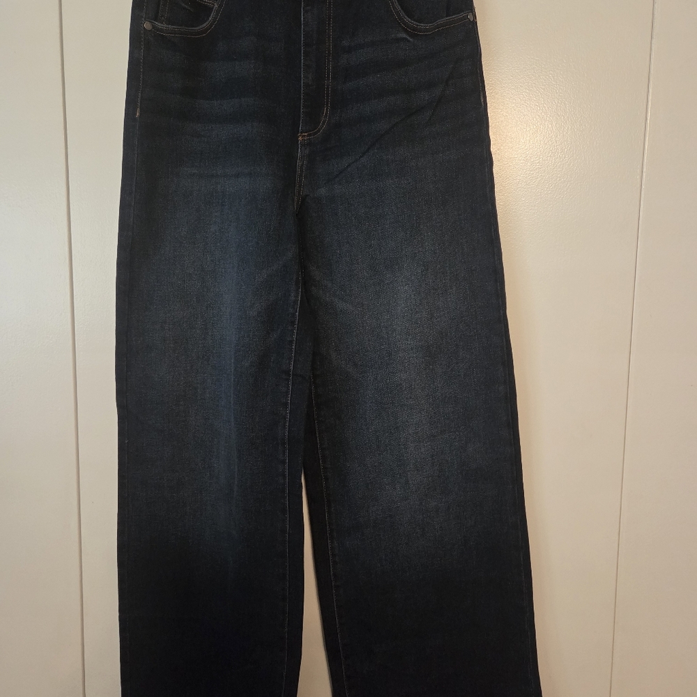Well Worn Women's Deep Indigo Wide Leg High Waisted Jeans Size 10